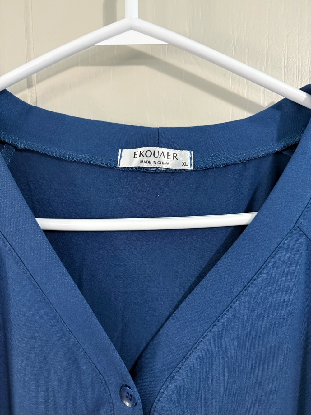 Women's Navy Blue V-Neck Dress - Picture 1 of 4